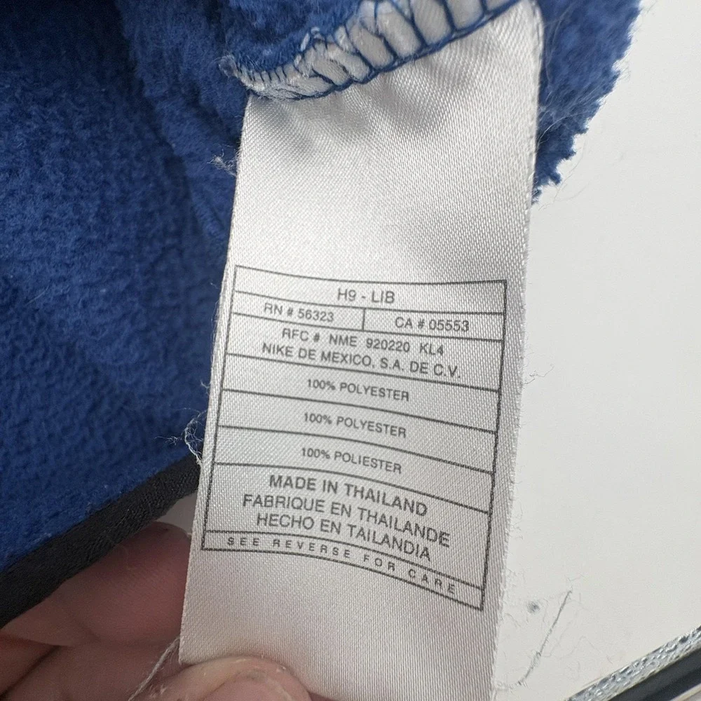 Nike Jacket Kids‎ Small Blue Fleece Full Zip Stand Collar Logo Pockets Winter